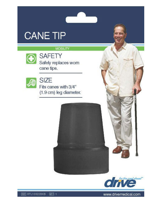 Drive Cane Tip 3/4" Black - 1 each