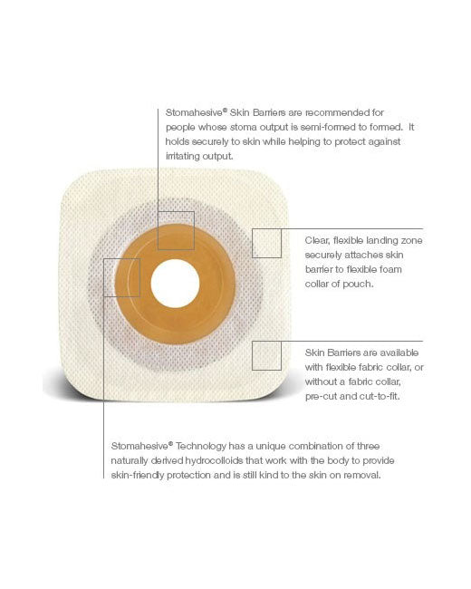 Convatec Esteem Synergy Convex Stomahesive Skin Barrier - 10 per box, UP TO 61 MM (2 3/8"), ORANGE - NO TAPE