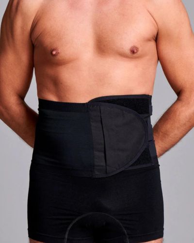CUI Unisex Anti Roll Mesh Ostomy Hernia Support Belt - 20cm/8inch - 1 each, 20 CM / 8 INCH, SMALL - BLACK - NO OPENING