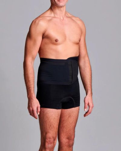 CUI Unisex Anti Roll Mesh Ostomy Hernia Support Belt - 20cm/8inch - 1 each, 20 CM / 8 INCH, SMALL - BLACK - NO OPENING