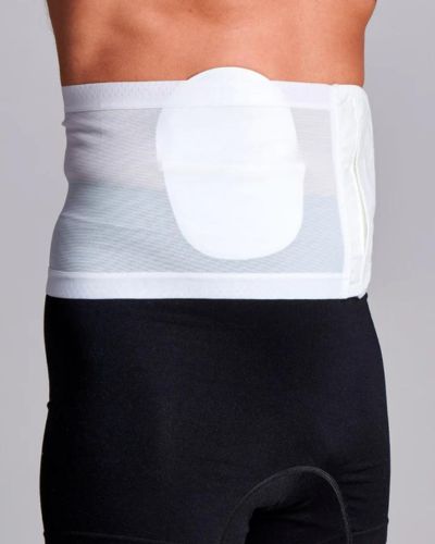CUI Unisex Anti Roll Mesh Ostomy Hernia Support Belt - 20cm/8inch - 1 each, 20 CM / 8 INCH, XLARGE - WHITE - NO OPENING