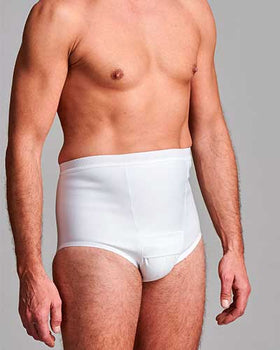 CUI Mens Hernia Low Waist Support Girdle Brief - 1 each, MEDIUM, WHITE - 0