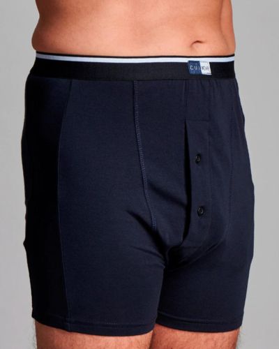 CUI Mens Ostomy High Waist Cotton Fitted Trunk - 1 each, XXLARGE, NAVY - TWIN