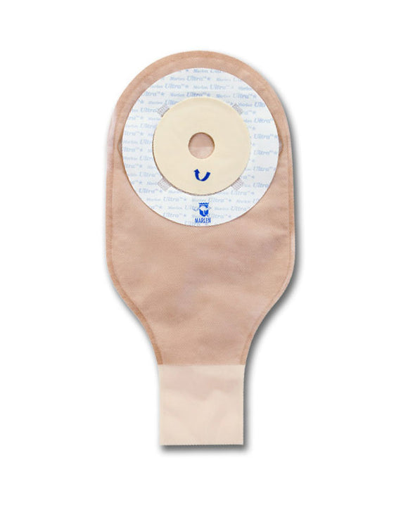 Marlen UltraLite 1-Piece Drainable Pouch with Snap-Lok Pouch Closure with AquaTack Barrier with No Filter - 10 per box, TRANSPARENT, SHALLOW CONVEXITY - 7/8" (22MM)