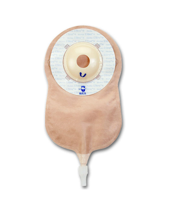 Marlen UltraLite 1-Piece Urostomy Pouch with SkinShield Barrier with No Filter - 10 per box, TRANSPARENT, FLAT - 1 1/8" (29MM)