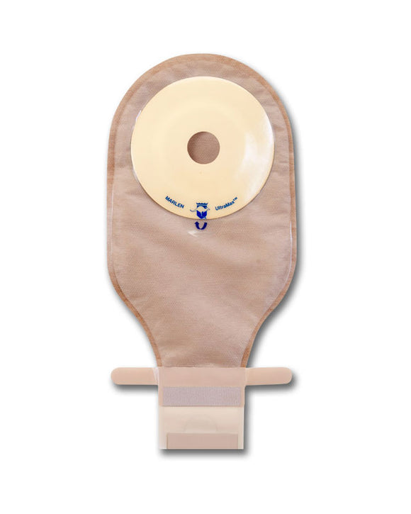 Marlen UltraMax 1-Piece Drainable Pouch with Kwick-Klose II Fastener with AquaTack Barrier and No Filter - 5 per box, SHALLOW CONVEXITY - 1 3/8" (34MM)