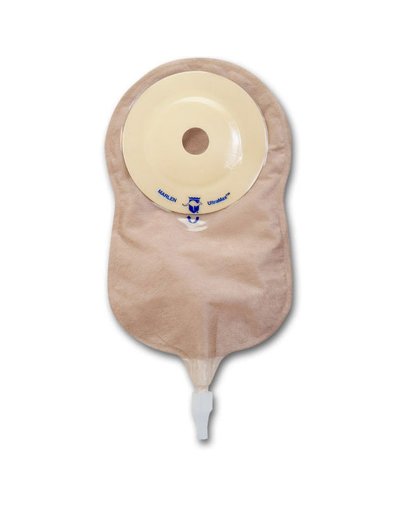 Marlen UltraMax 1-Piece Urostomy Pouch with AquaTack Barrier and No Filter - 5 per box, TRANSPARENT, SHALLOW CONVEXITY - 1 3/8" (34MM)
