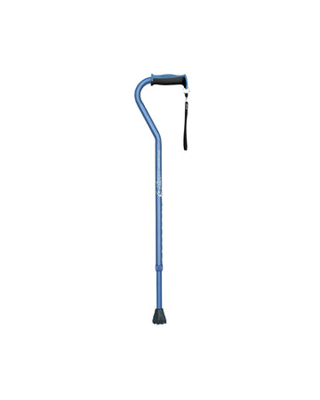 Canne en aluminium Airgo Comfort Plus avec poignée décalée bleue - 1 unité