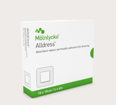 Molnlycke Alldress Absorbant Dressing 10CM X 10CM - (10/BOX)