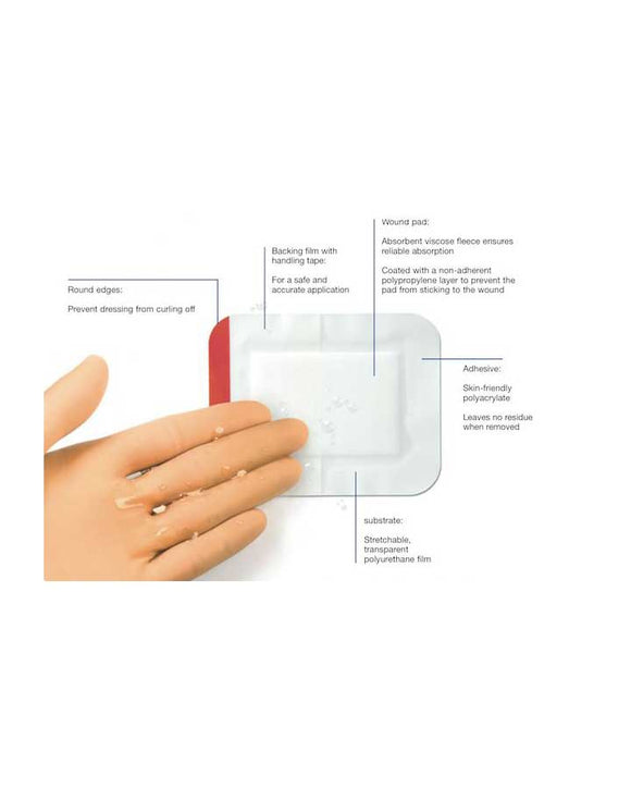 BSN Medical Leukomed T Plus Waterproof Transparent Island Dressing Sterile 7.2CM X 5CM - (50/BOX)