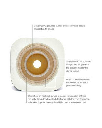 Plaque de protection cutanée flexible Convatec Little Ones Stomahesive – 5 par boîte, 12,7 mm – 19,05 mm (1/2" – 3/4"), MARRON – AVEC ADHÉSIF - 0