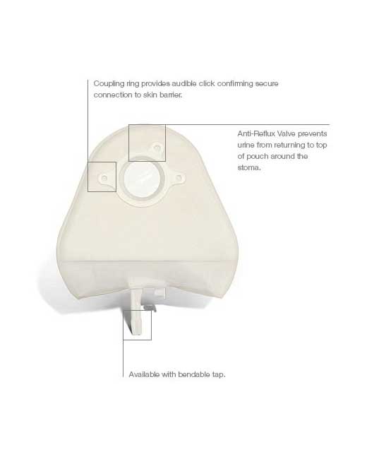 Convatec Little Ones 2-Piece Standard Urostomy Pouch Transparent - 10 per box, BROWN - 32MM (1¼")