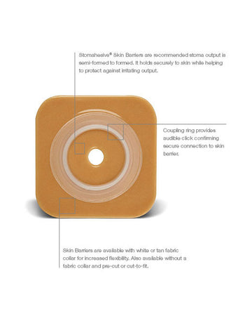 Convatec Natura Protecteur cutané plat et flexible Stomahesive en 2 pièces - Beige - 10 par boîte, 13MM (½"), VERT - 45MM (1¾") - 0