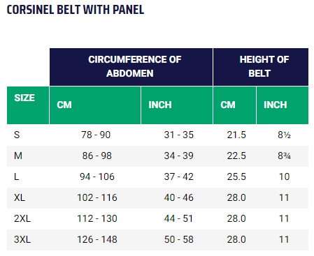 Corsinel Belt with Panel Maximum Stoma and Hernia Support Compression -8inch - 2xlarge - Black