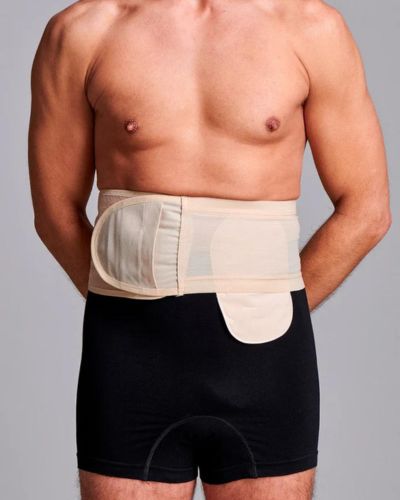 CUI Unisex Anti Roll Mesh Ostomy Hernia Support Belt - 15cm/6inch - 1 each, 15 CM / 6 INCH, XLARGE - BEIGE - NO OPENING