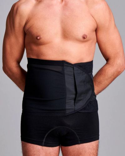 CUI Unisex Anti Roll Mesh Ostomy Hernia Support Belt - 26cm/10inch - 1 each, 26 CM / 10 INCH, XXLARGE - BLACK - NO OPENING