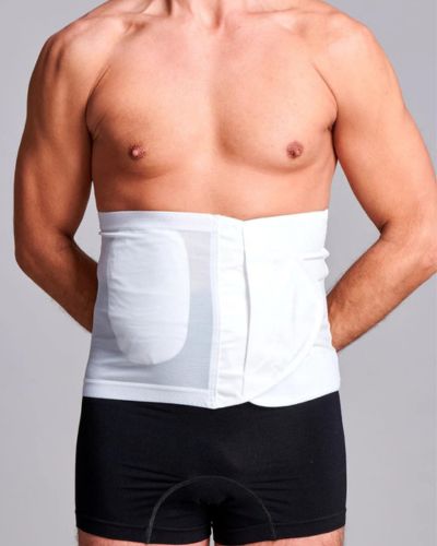 CUI Unisex Anti Roll Mesh Ostomy Hernia Support Belt - 26cm/10inch - 1 each, 26 CM / 10 INCH, SMALL - WHITE - NO OPENING