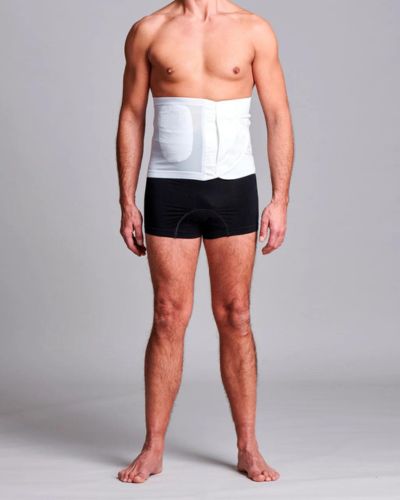 CUI Unisex Anti Roll Mesh Ostomy Hernia Support Belt - 26cm/10inch - 1 each, 26 CM / 10 INCH, SMALL - WHITE - NO OPENING - 0