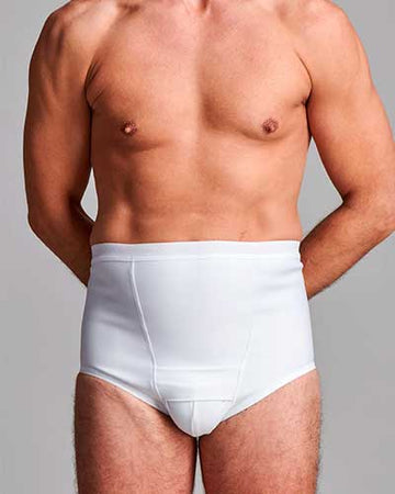 Caleçon court gainant de maintien taille basse pour hernie CUI Homme - 1 unité, TTP, BLANC