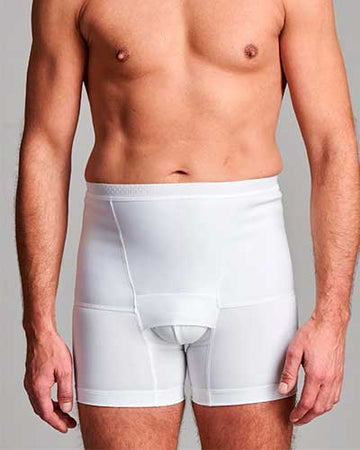 CUI Ceinture de soutien pour hernie masculine taille basse avec jambes - 1 unité, MEDIUM, BLANC