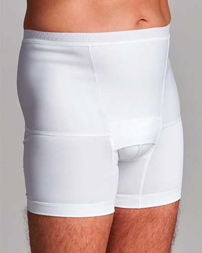 CUI Mens Hernia Low Waist Support Girdle With Legs - 1 each, XSMALL, WHITE