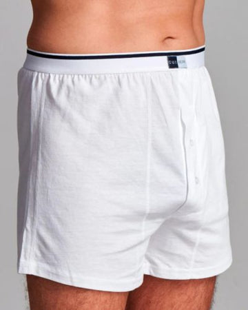 CUI Caleçon boxer taille haute en coton pour homme avec poche de stomie - 1 chacun, MOYEN, BLANC - TWIN - 0