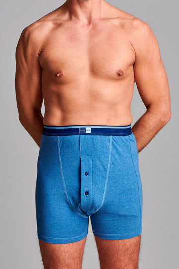 Caleçon moulant taille haute en coton avec poche pour stomie CUI - 1 pièce, MEDIUM, DENIM - LOT DE DEUX