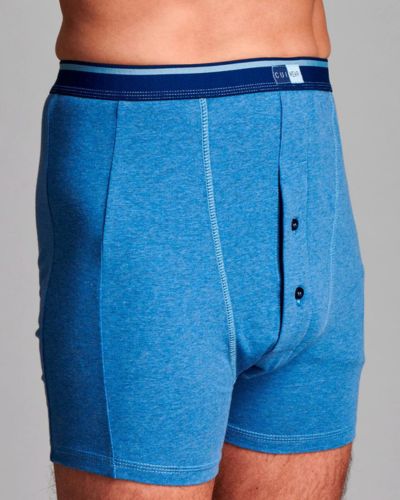 CUI Mens Ostomy High Waist Cotton Fitted Trunk - 1 each, MEDIUM, DENIM - TWIN