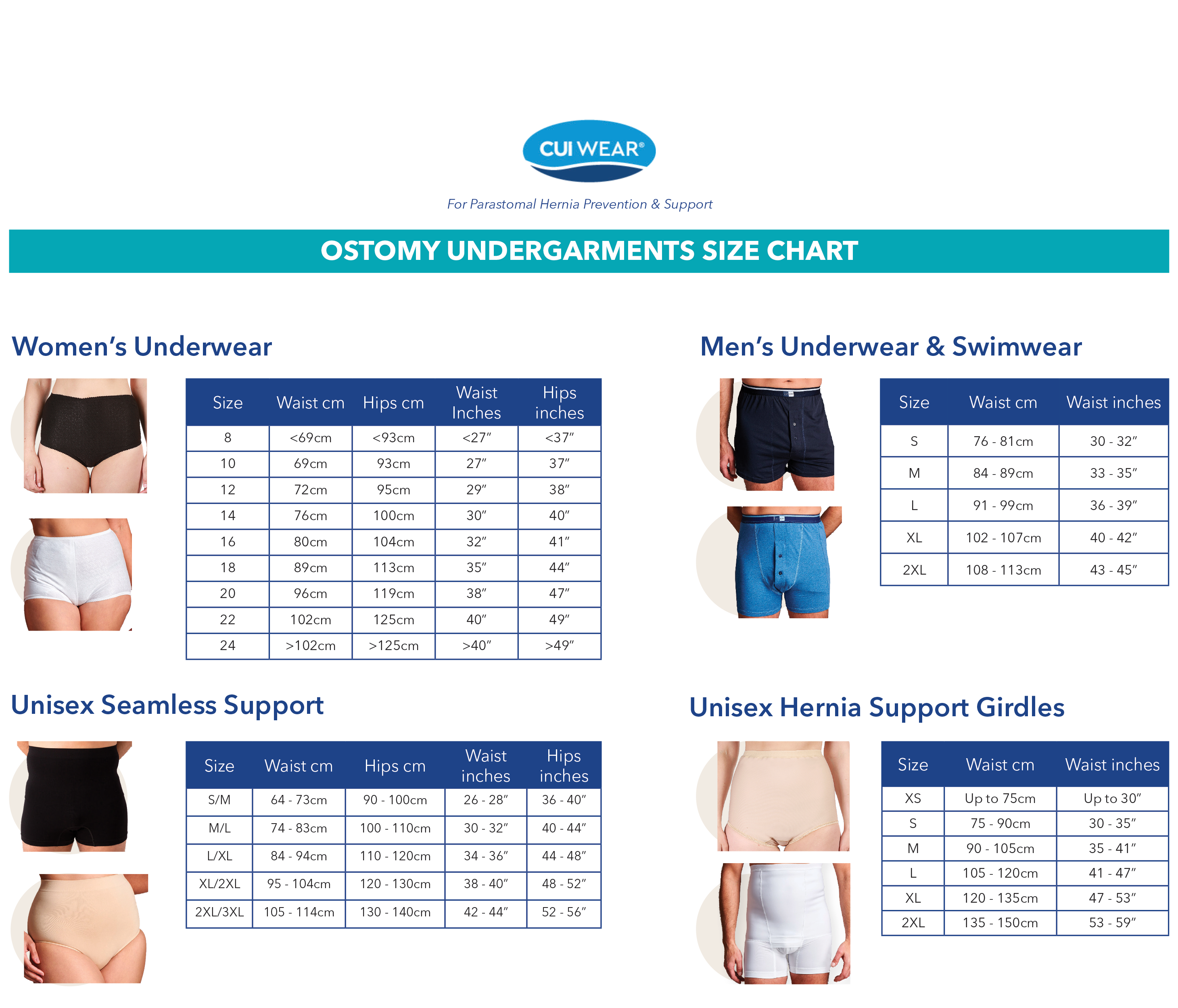 CUI Womens Hernia Low Waist Support Girdle Brief - 1 each, LARGE, BEIGE - LOW - 0