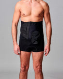 CUI Unisex Adjustable Hole Anti Roll Ostomy Hernia Support Belt - 26cm/10inch - 1 each, SMALL, LEFT - BLACK - WITH POUCH OPENING-1