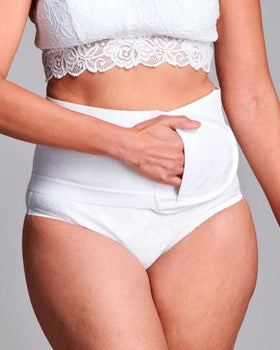 CUI Unisex Anti Roll Wraparound Ostomy Hernia Support Belt - 16cm/6inch - 1 each, 16 CM / 6 INCH, XLARGE - WHITE - NO OPENING