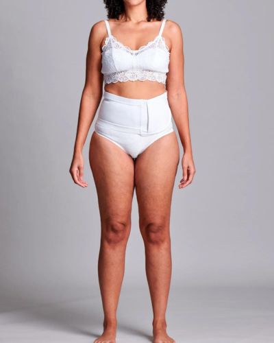 CUI Unisex Anti Roll Wraparound Ostomy Hernia Support Belt - 16cm/6inch - 1 each, 16 CM / 6 INCH, LARGE - WHITE - NO OPENING