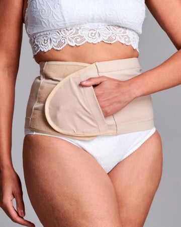 Ceinture de soutien unisexe anti-roulement pour hernie et stomie CUI – 20 cm/8 pouces – 1 unité, 20 CM / 8 POUCES, GRANDE – BEIGE – SANS OUVERTURE