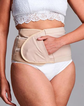 CUI Unisex Anti Roll Wraparound Ostomy Hernia Support Belt - 20cm/8inch - 1 each, 20 CM / 8 INCH, XXLARGE - BEIGE - NO OPENING