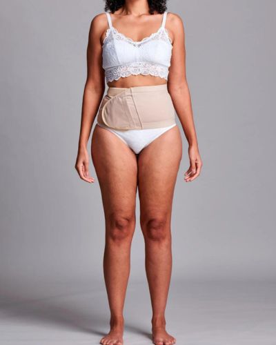 CUI Unisex Anti Roll Wraparound Ostomy Hernia Support Belt - 20cm/8inch - 1 each, 20 CM / 8 INCH, XLARGE - BEIGE - NO OPENING - 0