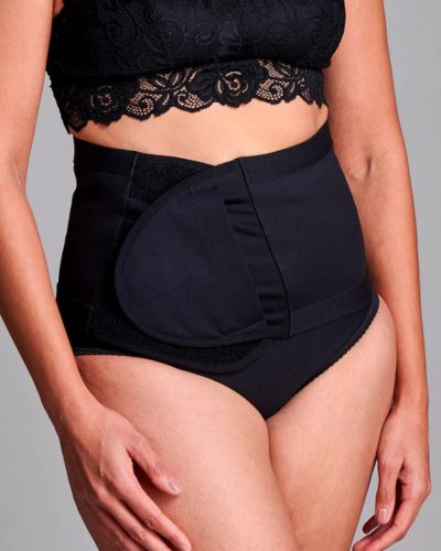 CUI Unisex Anti Roll Wraparound Ostomy Hernia Support Belt - 20cm/8inch - 1 each, 20 CM / 8 INCH, XSMALL - BLACK - NO OPENING