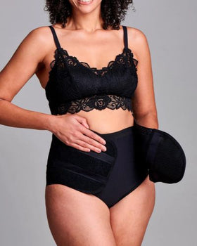 CUI Unisex Anti Roll Wraparound Ostomy Hernia Support Belt - 20cm/8inch - 1 each, 20 CM / 8 INCH, MEDIUM - BLACK - NO OPENING - 0