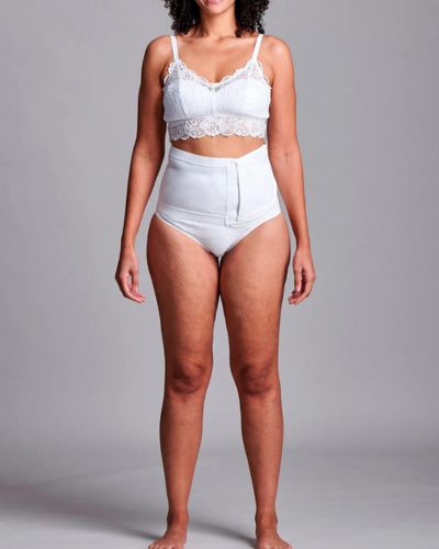 CUI Unisex Anti Roll Wraparound Ostomy Hernia Support Belt - 20cm/8inch - 1 each, 20 CM / 8 INCH, XLARGE - WHITE - NO OPENING - 0