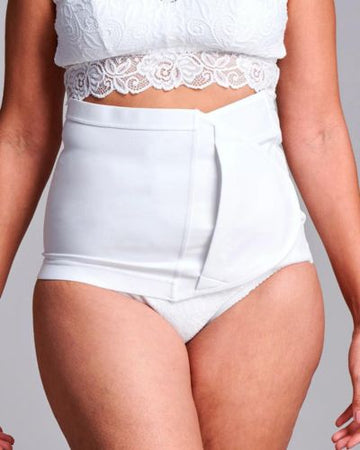 CUI Ceinture unisexe anti-roulement enveloppante de soutien pour hernie stomie - 26cm/10inch - 1 unité, 26 CM / 10 INCH, LARGE - BLANC - SANS OUVERTURE