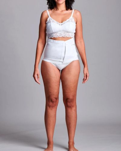 CUI Unisex Anti Roll Wraparound Ostomy Hernia Support Belt - 26cm/10inch - 1 each, 26 CM / 10 INCH, MEDIUM - WHITE - NO OPENING