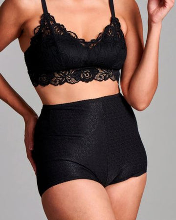 CUI Femme Culotte Taille Haute Coton Ostomie - 1 pièce, 20, NOIR - TWIN