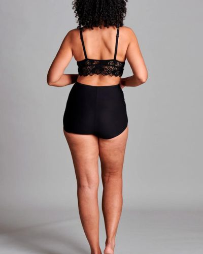 CUI Womens Ostomy High Waist Cotton Shortie - 1 each, 24, BLACK - TWIN - 0