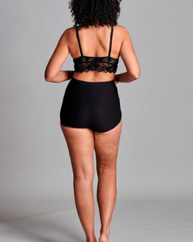 CUI Womens Ostomy High Waist Cotton Shortie - 1 each, 18, BLACK - LEFT - 0