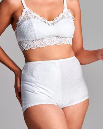 CUI Shorty taille haute en coton pour femme stomisée - 1 unité, 18, BLANC - JUMEAU