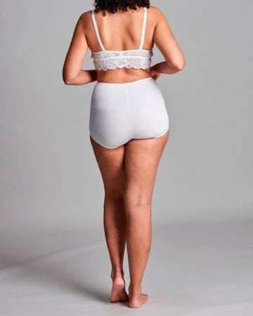 CUI Shorty taille haute en coton pour femme stomisée - 1 pièce, 12, BLANC - TWIN - 0