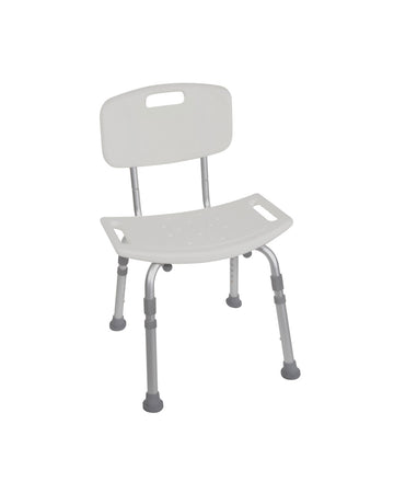 Chaise de douche de luxe en aluminium avec dossier Drive Bath - 1 unité