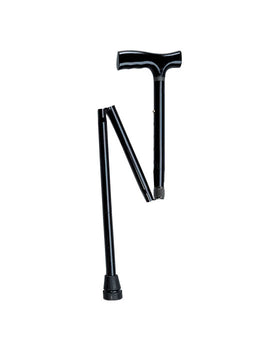 Folding Cane Aluminum Adjustable Black - 1 each