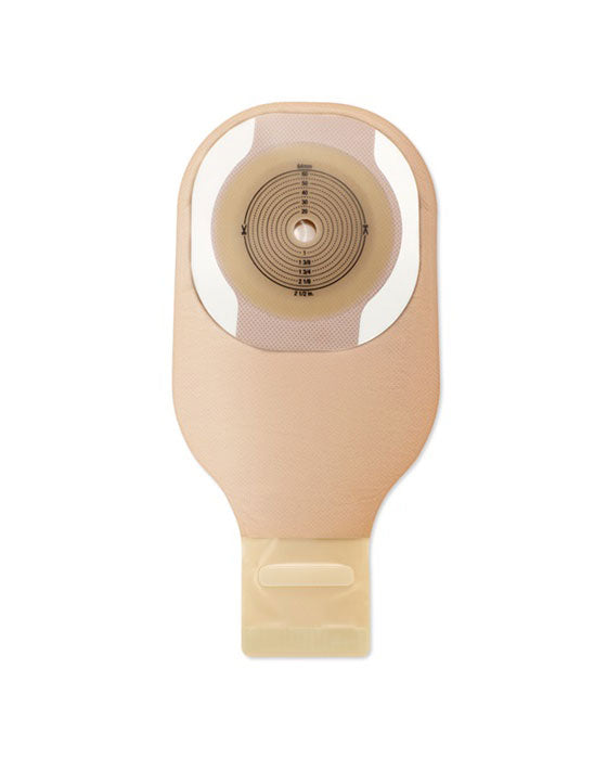 Hollister Premier 1-Piece Drainable Pouch with Lock 'n Roll Closure Beige 12" with Filter,  CeraPlus Flat Skin Barrier Cut to Fit up to 64mm (2 1/4") with Tape - 10 per box