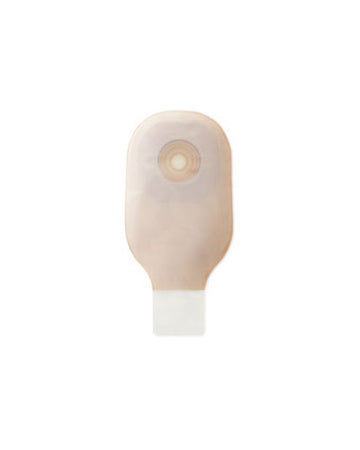 Poche vidable 1 pièce Premier Hollister avec fermeture par pince, barrière Flextend convexe transparente - 5 par boîte, 19MM (3/4"), AVEC ADHÉSIF (BORD BIAIS) - SANS FILTRE - 0