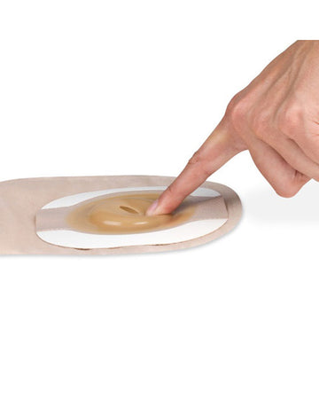Poche vidable Hollister Premier 1 pièce avec fermeture Lock 'n Roll, barrière cutanée souple convexe Flextend - 5 par boîte, 25 mm (1 po), BEIGE AVEC FENÊTRE D'INSPECTION - AVEC FILTRE - 0